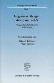 Cover von Gegenwartsfragen des Sportrechts.
