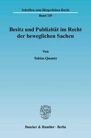 Cover von Besitz und Publizität im Recht der beweglichen Sachen