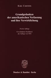 Cover von Grundgedanken der amerikanischen Verfassung und ihre Verwirklichung