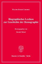 Cover von Biographisches Lexikon zur Geschichte der Demographie.