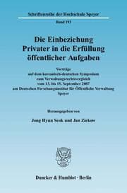 Cover von Die Einbeziehung Privater in die Erfüllung öffentlicher Aufgaben