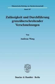 Cover von Zulässigkeit und Durchführung grenzüberschreitender Verschmelzungen.