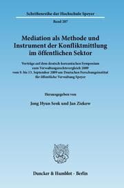 Cover von Mediation als Methode und Instrument der Konfliktmittlung im öffentlichen Sektor