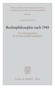 Cover von Rechtsphilosophie nach 1945