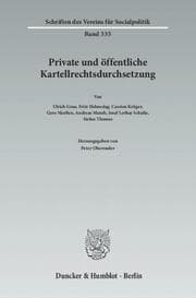 Cover von Private und öffentliche Kartellrechtsdurchsetzung.