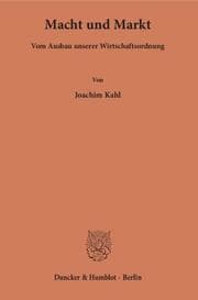 Cover von Macht und Markt.