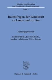 Cover von Rechtsfragen der Windkraft zu Lande und zur See.