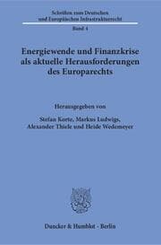 Cover von Energiewende und Finanzkrise als aktuelle Herausforderungen des Europarechts.