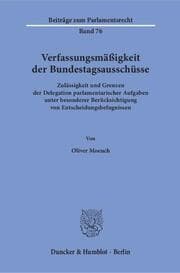 Cover von Verfassungsmäßigkeit der Bundestagsausschüsse.