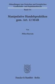 Cover von Manipulative Handelspraktiken gem. Art. 12 MAR.