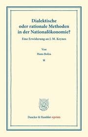 Cover von Dialektische oder rationale Methoden in der Nationalökonomie.