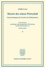 Cover von Theorie der reinen Wirtschaft.