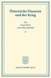 Cover von Österreichs Finanzen und der Krieg.