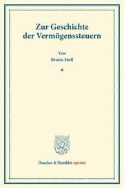 Cover von Zur Geschichte der Vermögenssteuern.
