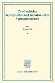 Cover von Zur Geschichte der englischen und amerikanischen Vermögenssteuern.