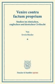 Cover von Venire contra factum proprium.
