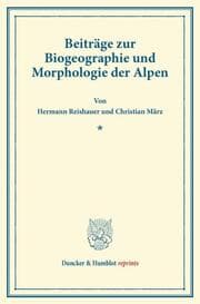 Cover von Beiträge zur Biogeographie und Morphologie der Alpen.
