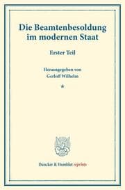 Cover von Die Beamtenbesoldung im modernen Staat.