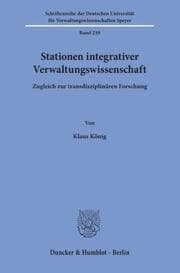 Cover von Stationen integrativer Verwaltungswissenschaft.