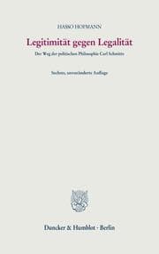 Cover von Legitimität gegen Legalität.
