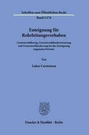 Cover von Enteignung für Rohrleitungsvorhaben.
