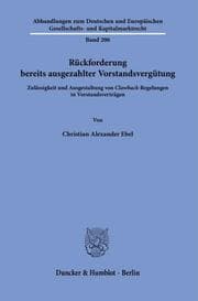 Cover von Rückforderung bereits ausgezahlter Vorstandsvergütung.