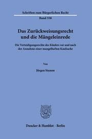 Cover von Das Zurückweisungsrecht und die Mängeleinrede.
