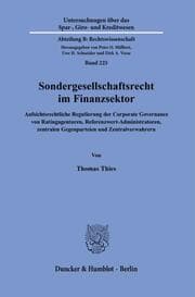 Cover von Sondergesellschaftsrecht im Finanzsektor.