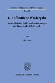 Cover von Die öffentliche Wiedergabe