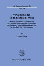 Cover von Verbandsklagen im Individualinteresse