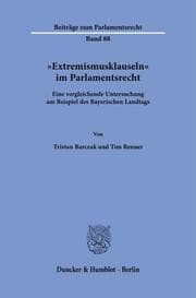 Cover von 'Extremismusklauseln' im Parlamentsrecht