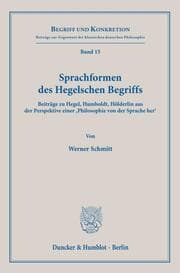 Cover von Sprachformen des Hegelschen Begriffs
