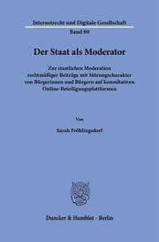 Cover von Der Staat als Moderator