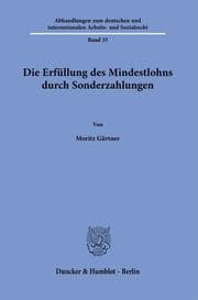 Cover von Die Erfüllung des Mindestlohns durch Sonderzahlungen