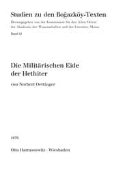 Cover von Die Militärischen Eide der Hethiter
