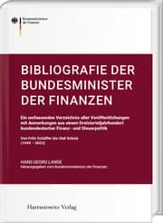 Cover von Bibliografie der Bundesminister der Finanzen