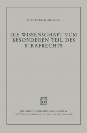 Cover von Die Wissenschaft vom Besonderen Teil des Strafrechts