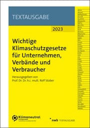 Cover von Wichtige Klimaschutzgesetze für Unternehmen, Verbände und Verbraucher 2023