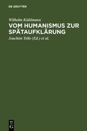 Cover von Vom Humanismus zur Spätaufklärung