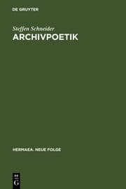 Cover von Archivpoetik