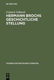 Cover von Hermann Brochs geschichtliche Stellung