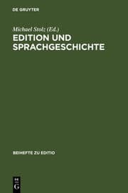 Cover von Edition und Sprachgeschichte