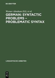 Cover von German: Syntactic Problems - Problematic Syntax