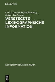 Cover von Versteckte lexikographische Information