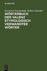 Cover von Wörterbuch der Valenz etymologisch verwandter Wörter