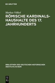 Cover von Römische Kardinalshaushalte des 17.Jahrhunderts