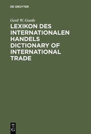 Cover von Lexikon des Internationalen Handels - Dictionary of International Trade