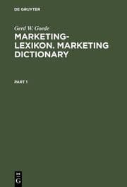 Cover von Marketing-Lexikon. Marketing Dictionary