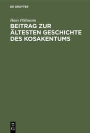 Cover von Beitrag zur ältesten Geschichte des Kosakentums