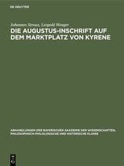 Cover von Die Augustus-Inschrift auf dem Marktplatz von Kyrene